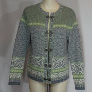 Skyr Nordic Wool Sweater Cardigan Women's  Hook Clasp  size Medium